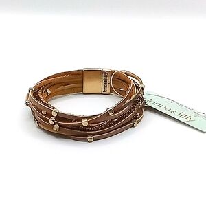 Womens lonna & lilly Twisted And Layered Faux Leather Bracelet